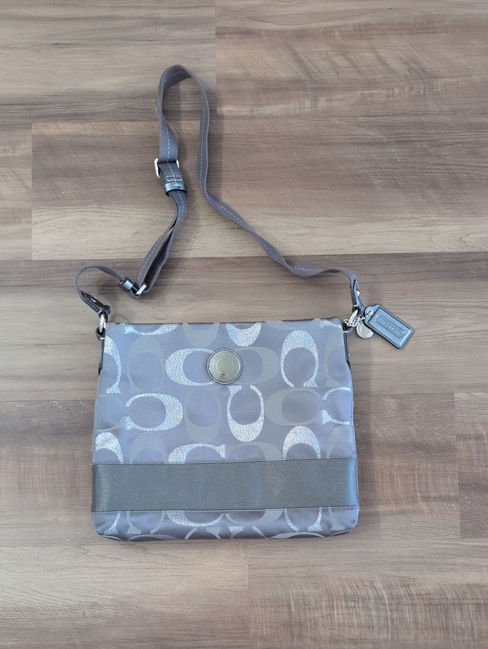 Coach Silver/Grey Bag, Crossbody Strap G1276-F20430
